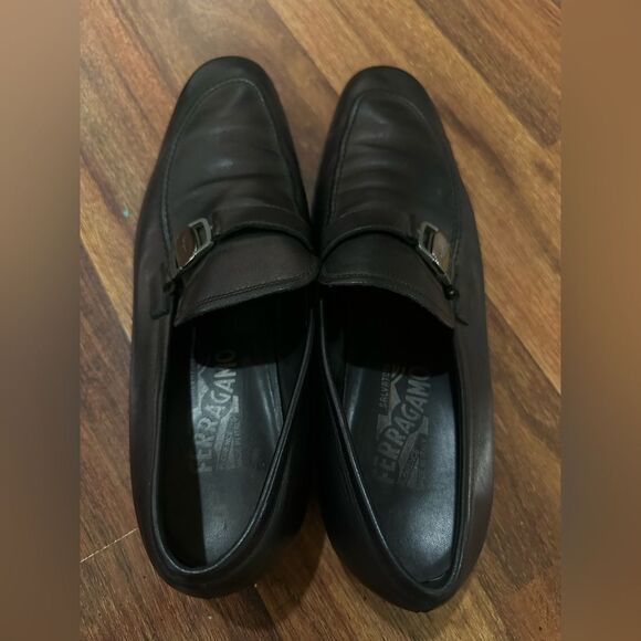 Salvatore Ferragamo Men's Black Leather Loafers size 9.5 - Picture 3 of 11